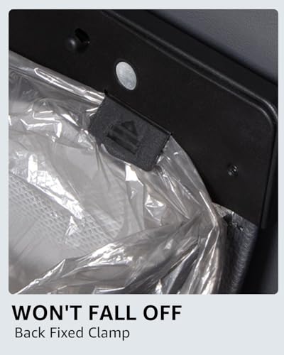 Trash Can for Tesla Model Y 2020-2026 Garbage Bag [Strong Magnetic Buckle] with LED Light 1PCS Backseat Hanging Garbage Bin Waterproof Faux Leather Model Y Interior Accessories 2.5 Gallons - size: Model Y