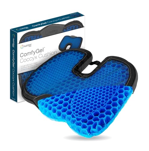 HEALTHMATE IN9115 Comfy Gel Coccyx Cushion Gel Seat Cushion for Long Sitting for Back, Sciatica and Tailbone Pain Relief, for Office Chair, Car, Wheelchair, Long Trips - size: Wedge