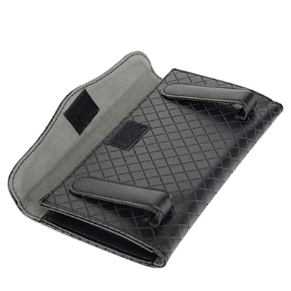 Car Tissue Refill Holder, Tissue Holder for Car, Black PU Leather Car Sun Visor Tissue Paper Storage Box Holder Cases, Hanging Tissue Clip, Car Napkin Holder - color: Black