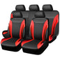 Jelly Leather Car Seat Covers Full Set,Waterproof Automotive Seat Covers for Cars SUV Sedan Truck,Airbag Compatible,Sporty Universal Fit for Cute Women Girl (Black and Red) - color: Black Red