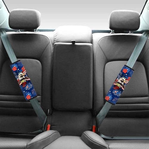 Dreaweet 250 Years Patriotic Eagle Seatbelt Covers 2 Pcs Car Seat Belt Cover Pad Soft Comfort Neoprene Seatbelt Cushion Universal Car Seat Shoulder Pads for Seat Belts - color: 250 Years Patriotic Eagle