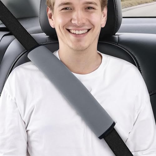 Extra Long Car Seat Belt Cover, 15.5 inch Waterproof Seatbelt Shoulder Pad for Comfortable Driving, Soft Seatbelt Strap Covers for Adults Kids Women & Men, Machine Washable, Grey - color: Grey, size: 15.5in-1Pcs