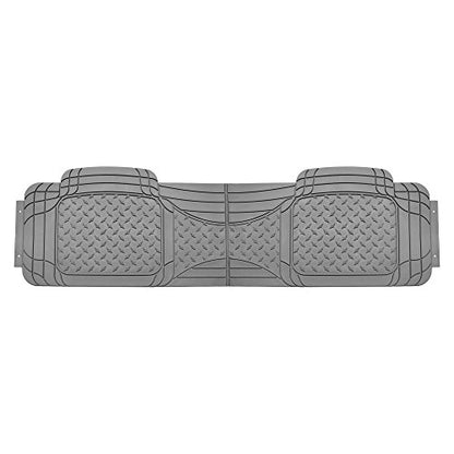 FH Group Climaproof Trimmable Non-Slip Vinyl Car Floor Mats - Heavy-Duty Rubber, Universal Fit, Rear Set, Gray - color: Gray, size: Rear Set