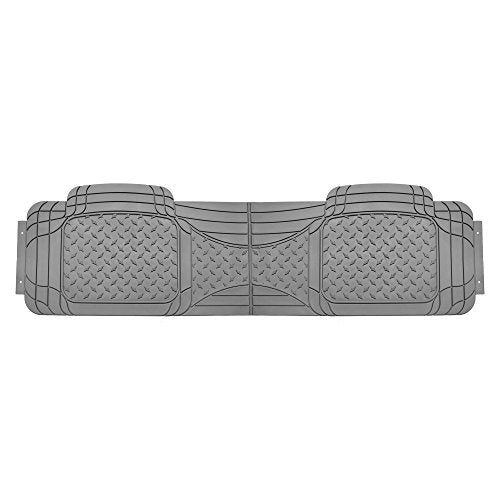 FH Group Climaproof Trimmable Non-Slip Vinyl Car Floor Mats - Heavy-Duty Rubber, Universal Fit, Rear Set, Gray - color: Gray, size: Rear Set