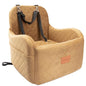Lealchum Dog Booster Car Seat for Small/Medium Dogs,Ultra Soft Fabric Filling Memory Foam,Fully Detachable and Washable,Anti-Slip Base,3 Straps Easy to Install(Coffee,Medium) - color: Coffee