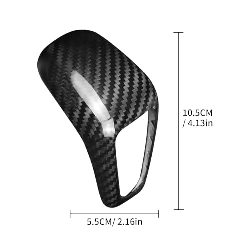 Compatible wth Carbon Fiber Gear Shift Knob Cover Automotive Shift Lever Decoration for Porsche Cayenne 2018-2023 (Black)