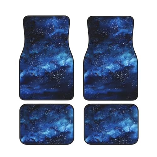 Blue Galaxy Stars Car Floor Mats for Truck SUV Universe Auto Carpets All Weather Auto Mats for Front and Back Full Set Luxury Car Mats, Anti-Slip Car Carpets - color: Galaxy Stars
