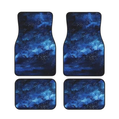 Blue Galaxy Stars Car Floor Mats for Truck SUV Universe Auto Carpets All Weather Auto Mats for Front and Back Full Set Luxury Car Mats, Anti-Slip Car Carpets - color: Galaxy Stars