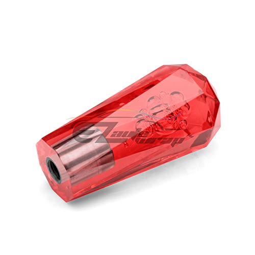 EZAUTO WRAP Shift Knob Stick Crystal Transparent Bubble Red Throw Gear Shifter 10cm - color: Red, size: 10cm