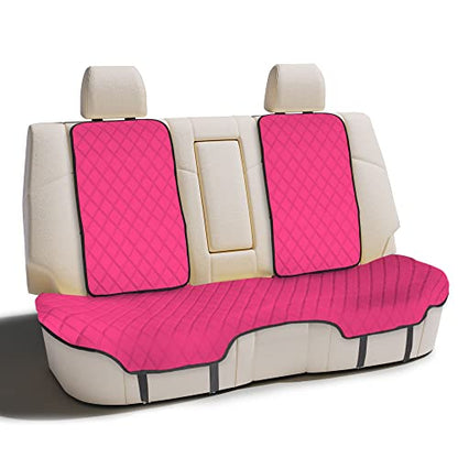 FH Group Car Seat Cover Cushion - Cars Trucks SUV, Neosupreme Car Seat Cushions, Waterproof Car Seat Cover Cushion, Universal Fit Car Seat Protector Rear Set Pink - color: Pink, style: Rear Bench