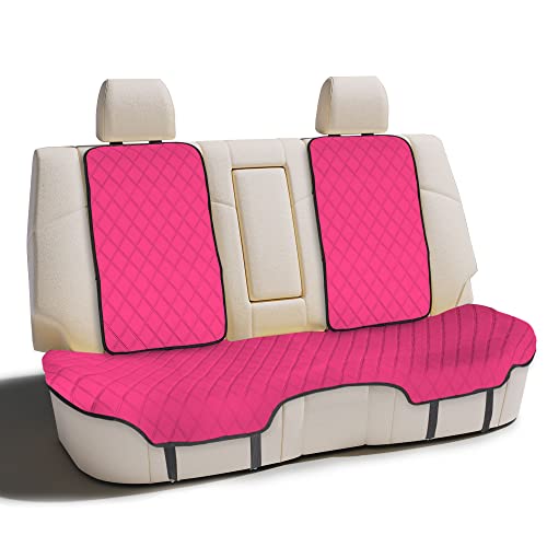 FH Group Car Seat Cover Cushion - Cars Trucks SUV, Neosupreme Car Seat Cushions, Waterproof Car Seat Cover Cushion, Universal Fit Car Seat Protector Rear Set Pink - color: Pink, style: Rear Bench
