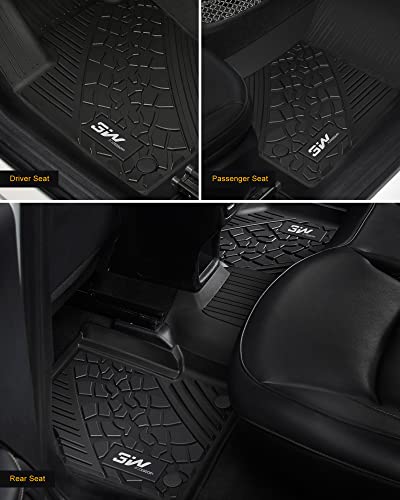 3W Floor Mats Fit for 2017-2026 Jeep Compass, TPE All Weather Custom Fit First and Second Rows Full Set Car Mats, Black - size: Jeep Compass 2017-2026 Floor Mats