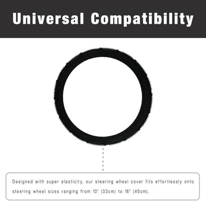 SEGADEN Massage Grip Soft Silicone Car Steering Wheel Cover Universal Anti-Slip Design 13-16 inch Protective Case Black - color: Black