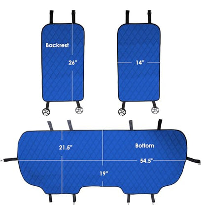 FH Group Car Seat Cover Cushion - Cars Trucks SUV, Faux Leather Car Seat Cushions, Waterproof Car Seat Cover Cushion, Universal Fit Car Seat protector Rear Set Blue