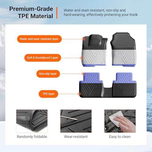 powoq Floor Mats Compatible with 2023-2026 Honda HRV Trunk Mat Cargo Liner Floor Liner Backrest Mat TPE Replacement for 2023-2026 Honda HRV Accessories (Trunk Mat+Backrest Mats+Floor mats) - size: Compatible with Honda HRV | 2023-2026