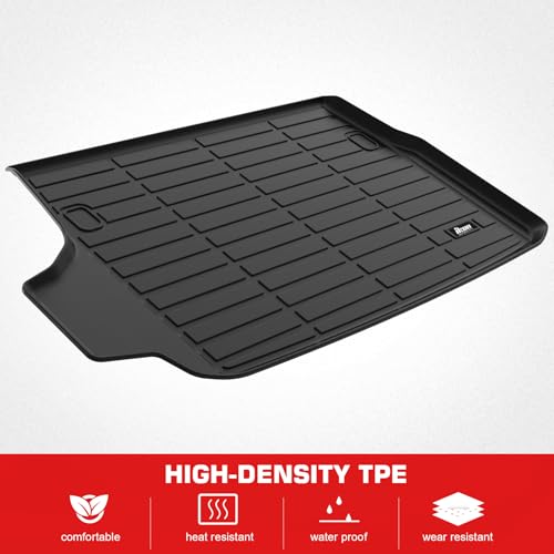 IKON MOTORSPORTS TPE Cargo Trunk Liner, Compatible with 2025 Toyota 4Runner 5 Seats, Custom Fit All Weather Protection Heavy Duty Rear Trunk Tray Cargo Mats Protector, Black