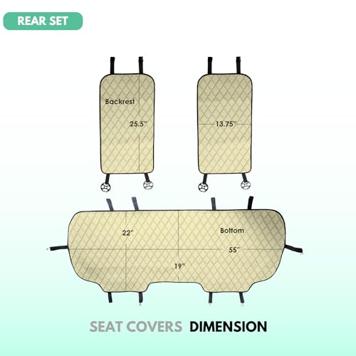 FH Group Car Seat Cover Cushion - Cars Trucks SUV, Neosupreme Car Seat Cushions, Waterproof Car Seat Cover Cushion, Universal Fit Car Seat protector Rear Set Red - color: Red, style: Rear Bench