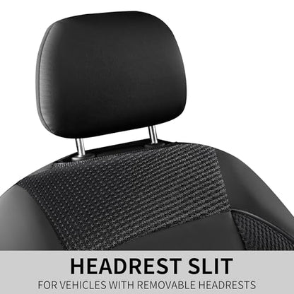 HChengkikz Seat Covers, Car Seat Covers Front Seats, Leather 3D Foam Back Support Car Seat Cover, Air Mesh Automotive Seat Covers, Airbag Compatible, Universal Fit Most Cars, Vans, Trucks, SUVs (2PCS) - color: N6 Black, size: Front Seat