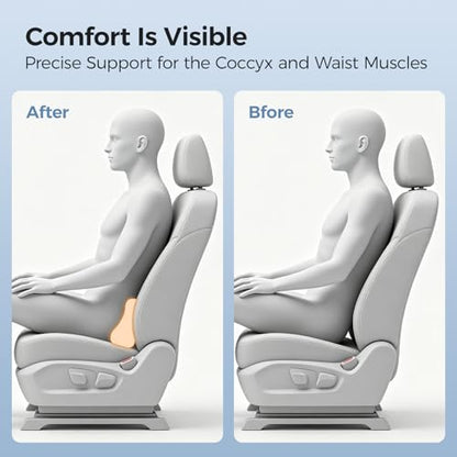 Lumbar Support Pillow - Back Pain Relief Cushion, Fits Tightly Around the Coccyx, Ergonomics Memory Foam, Skin-Friendly Fabric, Fit Car Drive, Office Chair, Rest Seat, Wheelchair (Black) - color: Black
