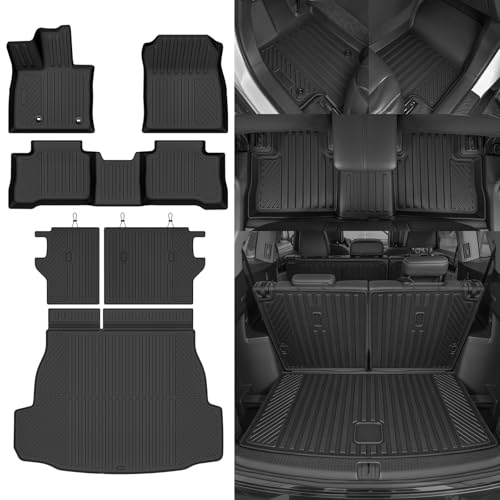 Custom Fit Floor Mats for Toyota RAV4 Hybrid 2026(Not for Phev)(Not for Cargo Area with subwoofer), All Weather TPE Floor Liners & Trunk Mat & Backrest Protectors, Full Set Interior Accessories - size: 59)RAV4 Hybrid|2026