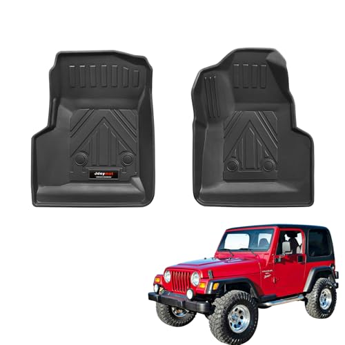 All Weather TPE Front Floor Mats for 1997-2006 Jeep Wrangler TJ Accessories (for 1997-2006 Jeep Wrangler TJ/LJ Front Floor Mats 2 Pcs) - color: for 1997-2006 Jeep Wrangler TJ/LJ Floor Mats 2 Pcs