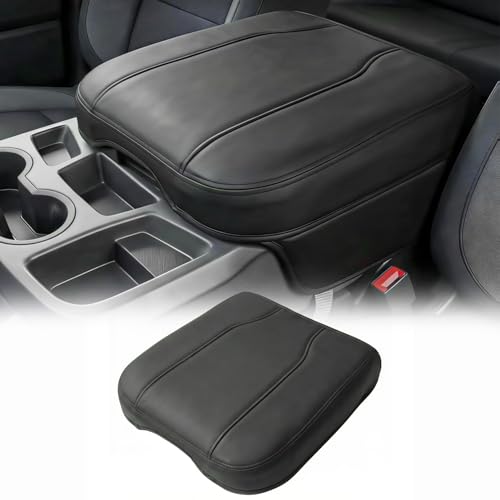 Center Console Cover Compatible with 2019-2026 Chevy Silverado & GMC Sierra Accessories, Only fit for 40/20/40 Jump Seat, Leather Middle Console Arm Rest Protective Cover, Anti-Scratch - size: For 2019-2026 jump seat cosnole