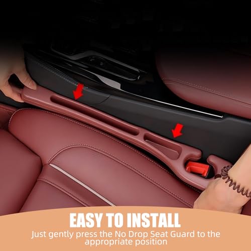 Car Seat Gap Filler Set of 2, Premium Interior Car Accessories, Multifunctional Car Storage Solution with Non-Slip Design, Fits Most Vehicles (Beige) - color: Beige
