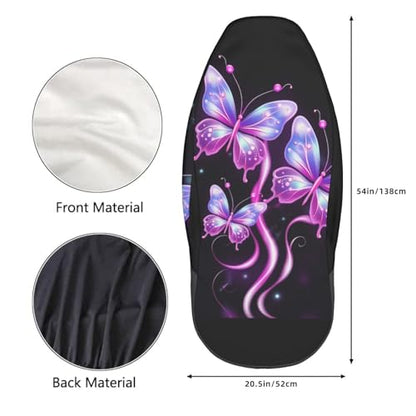 Dujiea 3D Purple Butterfly Car Front Seat Covers 2 Pcs Universal Auto Seat Covers Front Seats Only, Vehicle Bucket Seat Protectors Fit for Most Car SUV Sedan and Truck - color: 3D Purple Butterfly