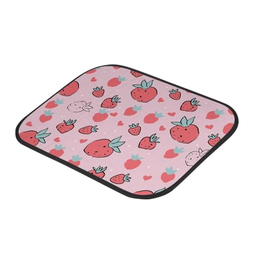 Love Strawberry Pink Automotive Floor Mats Set of 4Pcs Carpet Front & Rear Car Floor Mats Universal Fit - color: Love Strawberry Pink