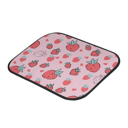 Love Strawberry Pink Automotive Floor Mats Set of 4Pcs Carpet Front & Rear Car Floor Mats Universal Fit - color: Love Strawberry Pink