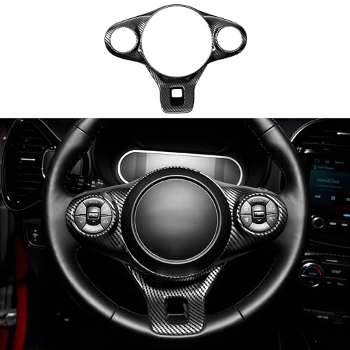 Steering Wheel Trim Cover Compatible with Kia Soul 2020-2026 Accessories (Carbon Fiber Pattern)