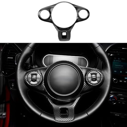 Steering Wheel Trim Cover Compatible with Kia Soul 2020-2026 Accessories (Carbon Fiber Pattern)