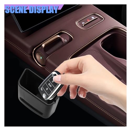 Car Front Seat Organizer, Multifunctional Self-Adhesive Car Dashboard Cell Phone Holder, Universal Vehicle Interior Storage Box Accessories for Keys, Cards, Coins, Sunglasses (2PCS)