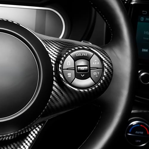 Steering Wheel Trim Cover Compatible with Kia Soul 2020-2026 Accessories (Carbon Fiber Pattern)
