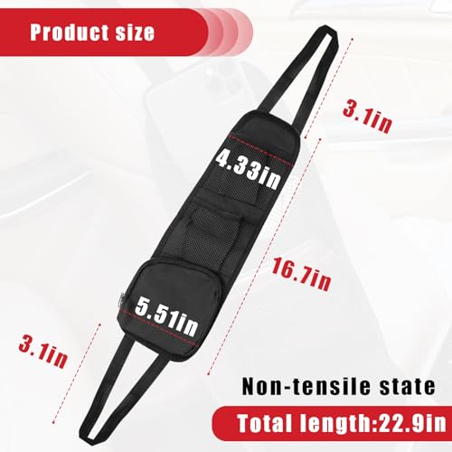 QUICTO 2PCS Car Seat Storage Hanging Bag, Multi-Pocket Seat Side Organizer, Multifunctional Mesh Net Pocket, Can Hold Mobile Phone, Wallet, Glasses, Suitable for Cars, SUVs, Trucks