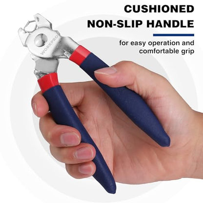 WORKPRO Bent Hog Ring Pliers with 500 Pcs 3/4" Hog Rings, Galvanized Steel Hog Rings Perfect for Furniture Upholstery, Auto Upholstery, Plastic Meat & Sausage Casings - style: Bent Hog Ring Pliers Set