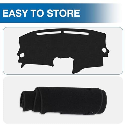 KUST Black Dash Cover Mat for Nissan Altima 2007-2012 Left Hand Driving Polyester Dashboard Cover Non-Slip Center Console Dash Cover Interior Accessories for Nissan Altima Sunshade No Glare - size: 53.15"×25.59"(Nissan Altima 07-12)