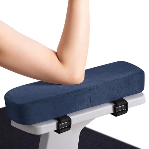 Smiry Ergonomic Office Chair Armrest Pads, Memory Foam Arm Rest Covers, Non-Slip Armrest Cushion with Adjustable Buckles and Straps, Elbow Relief for Desk, Gaming & Wheelchair (Navy, Set of 2) - color: Navy