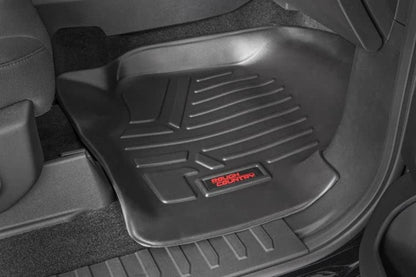 Rough Country All Weather Floor Mats Set for Ford F-150 (2015-2025), F-150 Lightning (2022-2024), Raptor (2017-2025) Bucket Seats - Waterproof, Flexible, Front & Back Set