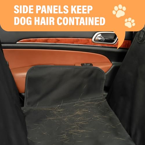 XL Waterproof Hammock Large Car Seat Cover, Fits SUVs Trucks Big Sedans, Secure Convertible Travel Bed Protects Backseat Cargo from Dog Puppy Pet Water Food Drool Urine, Black - color: Black, size: XL
