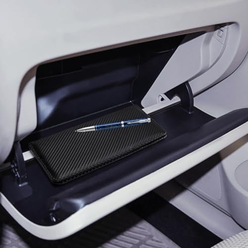 CoBak Car Registration and Insurance Holder - Vehicle Glove Box Car Organizer,Auto Truck Comparment Accessories Case with Magnetic Closure for Driver License,Cards - color: L-Fiber Black