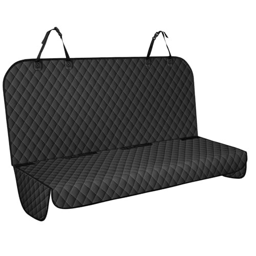 NECKORY Backseat Cover for Dogs, Waterproof and Non-Slip Pet Bench Seat Covers, Car Seat Protector for Back Seat, Universal Size Rear Car Seat Cover Fits Cars, Trucks and SUVs, M-Black - color: Black, size: Medium