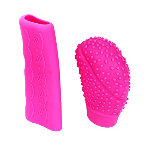 Modengzhe Steering Wheel Cover with Handbrake Cover & Gear Shift Cover,Universal Silicone Anti-Slip Design Car Accessories Interior Steering Wheel Cover Set,Pack of 3,Rose Red - color: Fuchsia