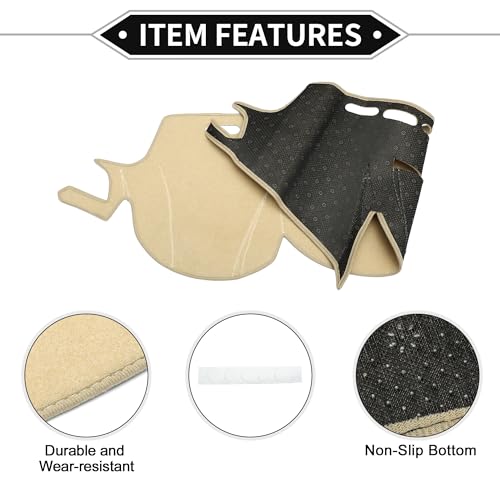 Dash Cover Compatible for Subaru Legacy 2010-2014, Non-Slip Polyester Silicone Beige Center Console Dashboard Cover Pad Carpet