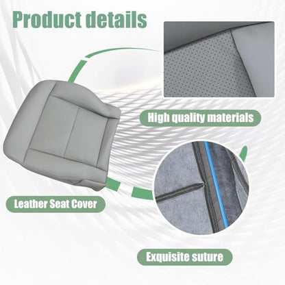 Priprilod Driver Side Bottom Replacement Microfiber Leather Seat Cover Gray Compatible with Mercedes Benz E350 E550 2010 2011 2012 2013 2014