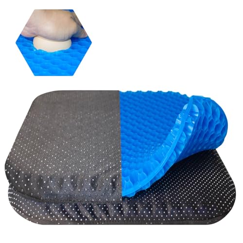 Large Gel Seat Cushion for Long Sitting with Non-Slip Cover - 18 x 17 Inches, Soft & Breathable, Gel Chair Cushion for Wheelchair, Car, Desk, Home, Hip Pain, Office Chair