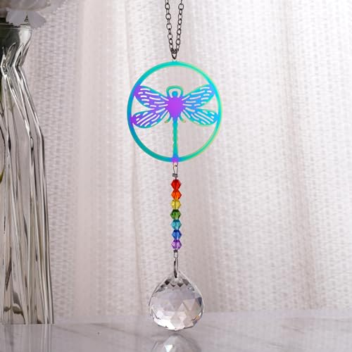 Dragonfly Memorial Gifts for Loss of Family, Loved One, Pets, Crystal Suncatcher Ornament Rainbow Maker Car Charm for Funeral, Sympathy, Bereavement, Daily Remembrance, Car Decor