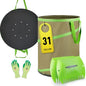 Colwelt Collapsible Leaf Bags 31Gallon, Pop-up Reusable Garden Bag Collapsible for Yard Waste, Heavy Duty Collapsible Trash Can with Hard shell Base, Garden Waste Yard Bags for Yard Garden Camping