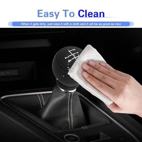 Car Gear Shift Knob Cover, 6 Speed Silicone Car Gear Manual Stick Shifter Knob Protector, Anti-Slip Auto Shifter Transmission Protective Cover, Universal Stick Shift Covers for Most Cars