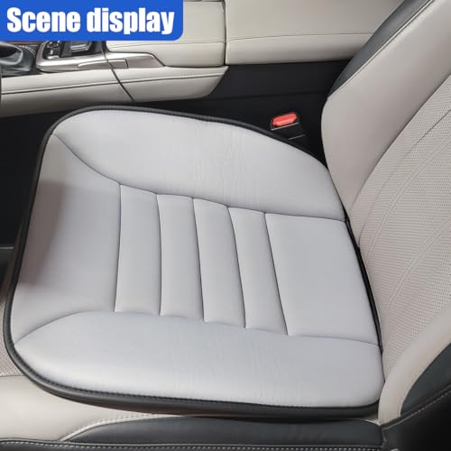 Car Seat Cushion Pad, Memory Foam Automotive Butt Cushion with Non-Slip Silicone Bottom, Breathable Driver Seat Protector for Vehicle, Home and Office Chairs (Grey) - color: Grey